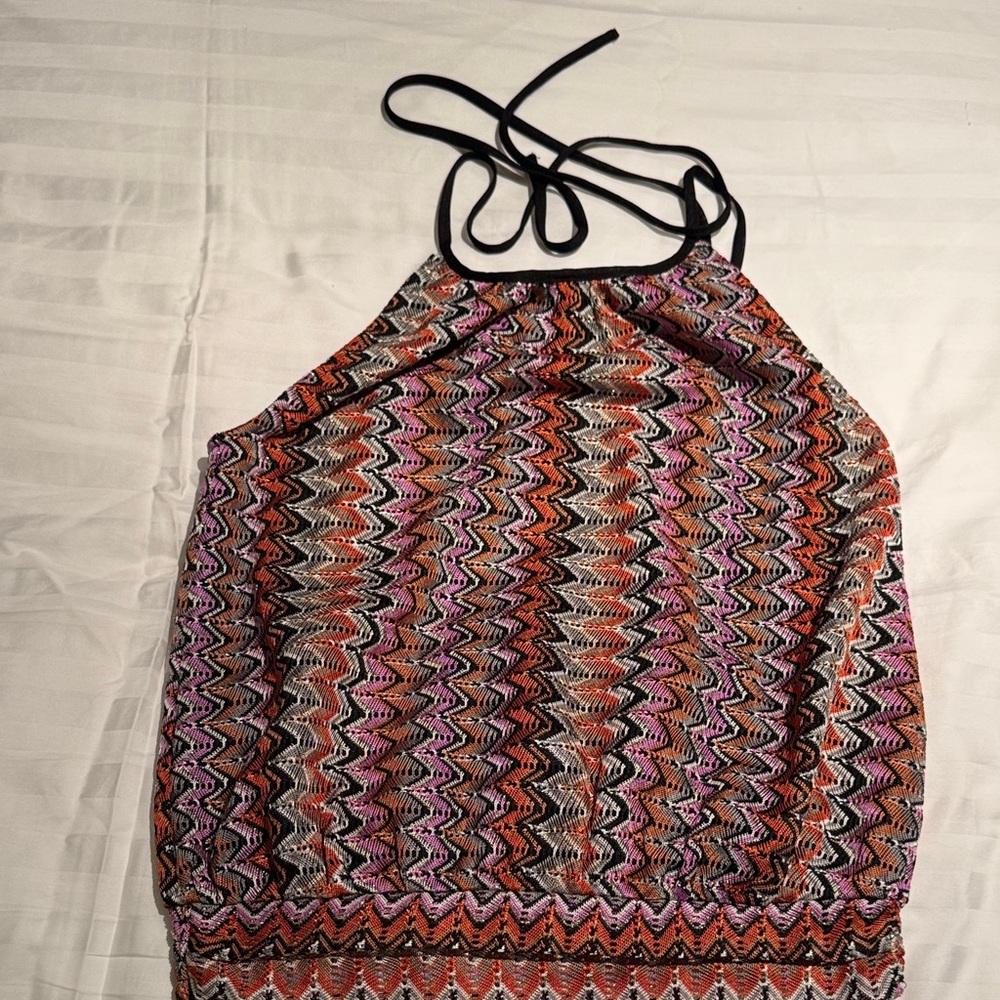 Ramy Brook Patterned Halter Top size Medium